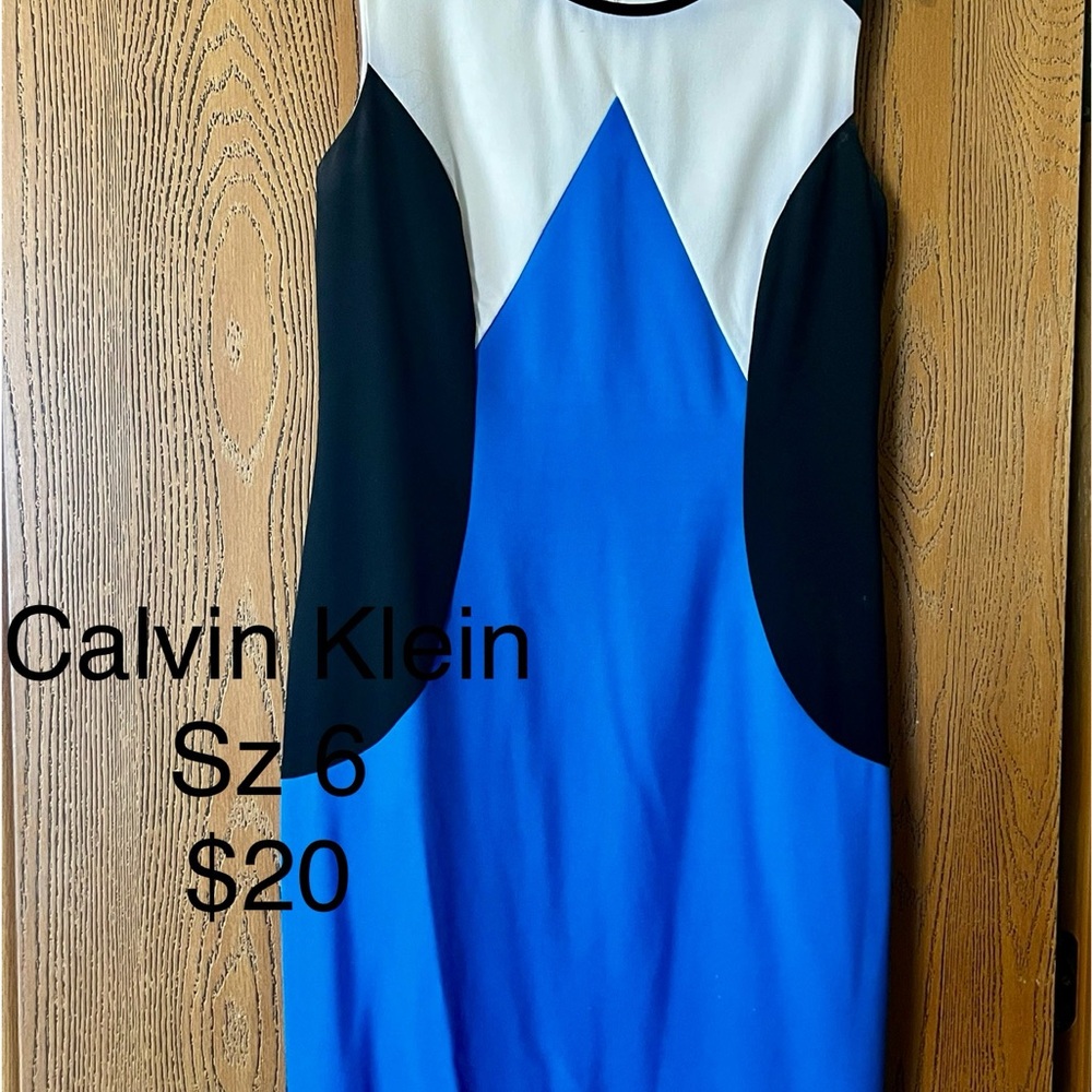 Calvin Klein Blue and Black Midi Dress